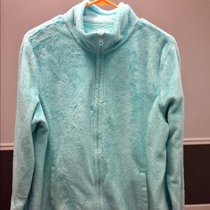 Juniors Large Fleece Zip Up Light Blue